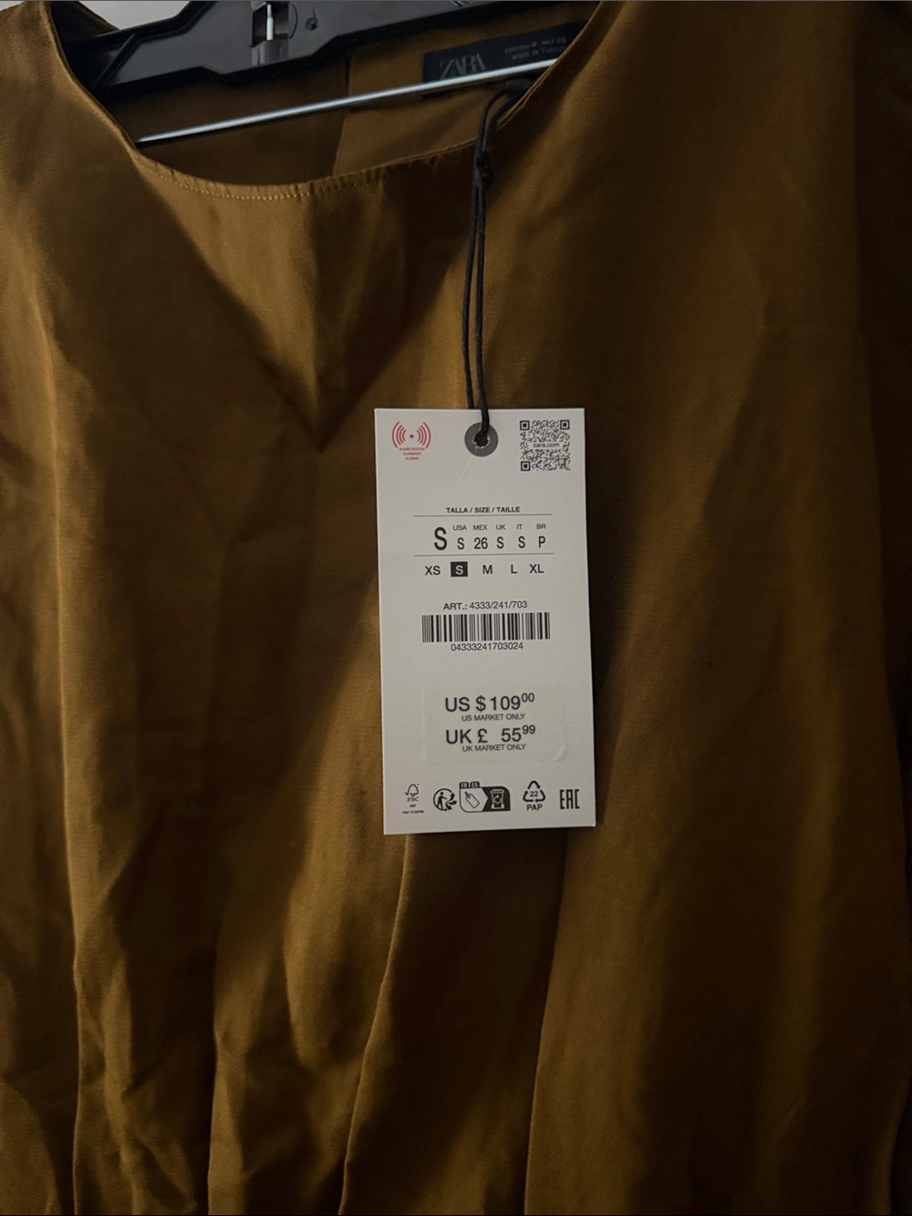 Zara Tan-Brown Midi Dress - Picture 13 of 13